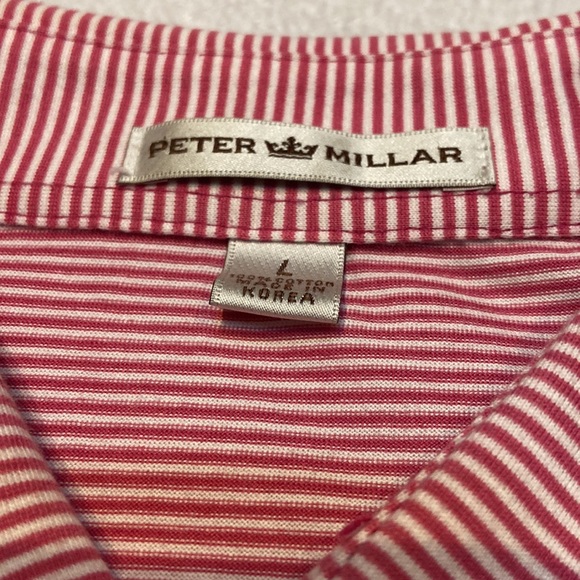 PETER MILLAR Size L Striped Polo Shirt - Picture 2 of 6